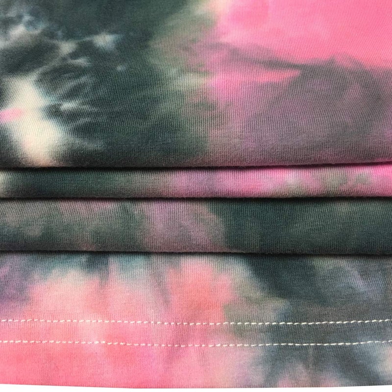 ROSEPARK Women Tie Dye Graphic Tee Shirts Cute Tops Grey Red Large - Image 2